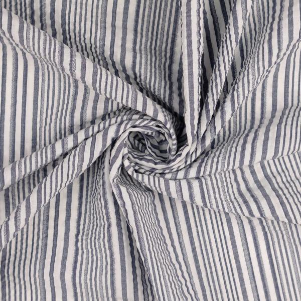 Seersucker Streifen - marine